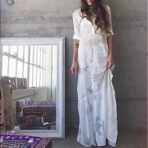 White breezy cover up maxi